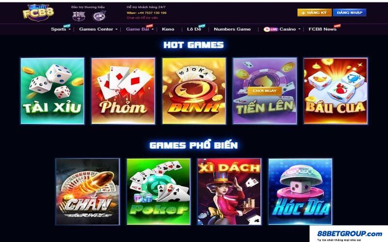 Trải nghiệm game bài casino tại FCB8